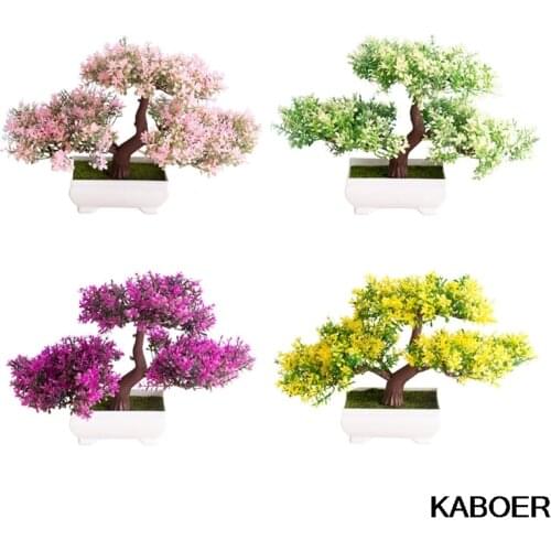 Artificial Plants Pine Bonsai Small Tree Pot Plants Fake Flowers Potted Ornaments For Home Decoration Hotel Garden Decor