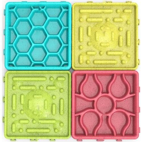 4Pcs/set Pet Dog Puppy Cat Feeding Food Bowls Slow Down Eating Feeder Licking Dish Bowl Puzzle Bowl Interactive Food Container