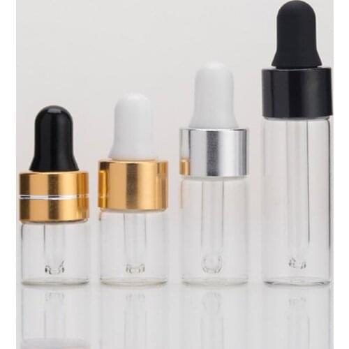 300pcs 2mlGlass Essential Oil Dropper Bottle Drop Liquid Pipette jars Amber Cosmetic Packaging F3699