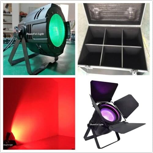 6pcs with Flycase LED Par Par64 led spotlight dj light LED par 200W COB RGBWA UV 6in1/RGBW 4in1/barndoor par/No barnfoor par