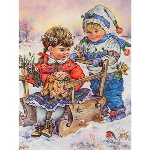 Diamond Mosaic Child Picture Of Rhinestone Diamond Embroidery Portrait 5d Diamond Painting Full Square/Round Decor Home