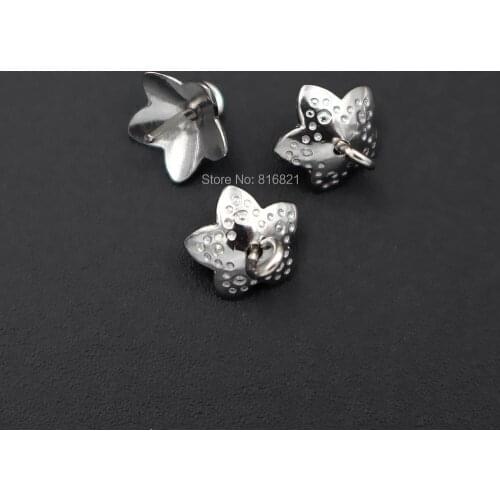 Stainless Steel Pearl Eye Pin Bail Pin Pendant Flower Cap DIY Findings 7mm NO Fade for you choose