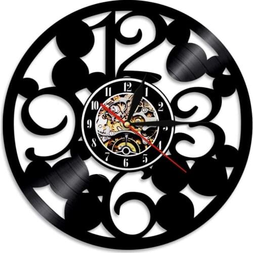 Large Numbers Vinyl Record Clock Modern Design Home Decor Big Numerals Silent Quartz Clock Album Music Disc Laser Cut Wall Watch