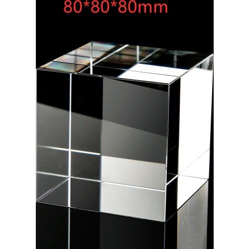 80*80*80mm Four-sided crystal cube artificial crystal creative rainbow children photo for sale