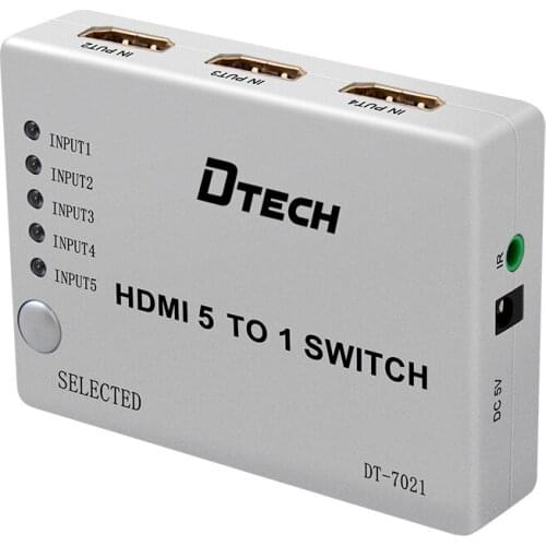 Dtech Switch HDMI Switcher 5x1 CCTV 1080p HDCP 4K HDMI Switch