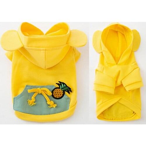 Cute Pet T-shirt Hooded Design Breathable Cotton Dog Two-legged Summer Shirt for Casual Summer Small Dogs Clothes Accessories