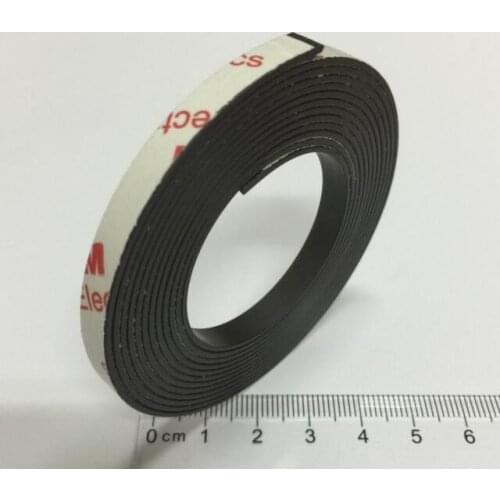 2 Meters Flexible Magnetic Materials Sheet Strip, one side with 3M Tape Width 10mmx1mm Ad / Teaching Rubber Magnet, weak magnet