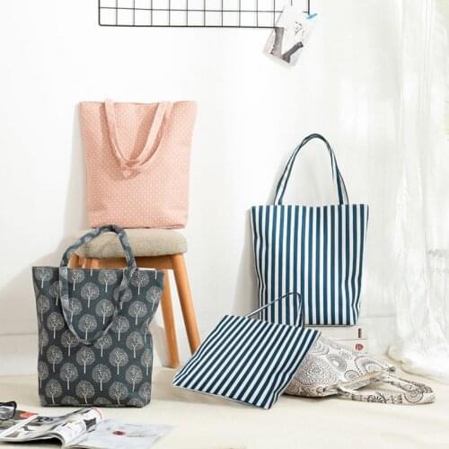 Cotton Canvas Tote Bags With Top Handles And Zipper Durable Grocery Bag Casual Shoulder Bag For School Travel Shopping