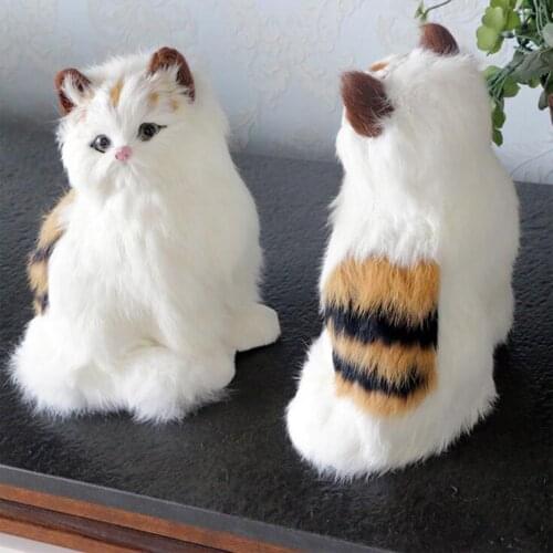 Simulation Cat Toys Plush Toys Simulation Animal Models Childrens Gifts Animal Cat Plush Cartoon Kid Toy About 20x12x10CM