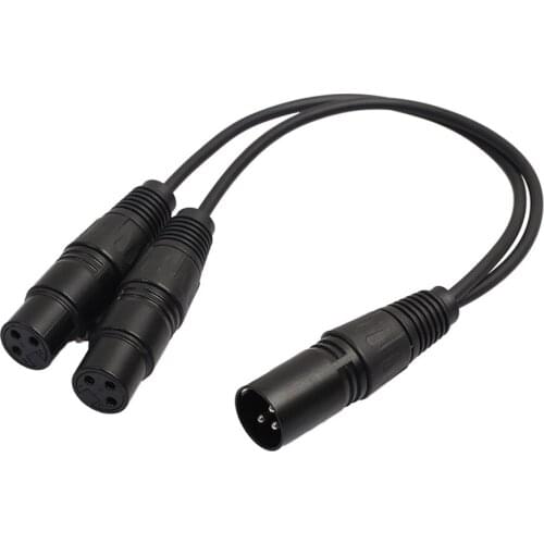 3Pin XLR 1 Male To 2 Female Audio Extension Cable Microphone Y Audio Splitter Cord Line For Mixer Microphone Speaker Stage Light