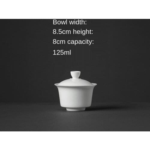 Ceramic Blanc De Chine Tureen Small Gaiwan Oolong Tea Tea Brewing Bowl Kung Fu Tea Set Direct Sales Tea Maker Chinese Tea Set