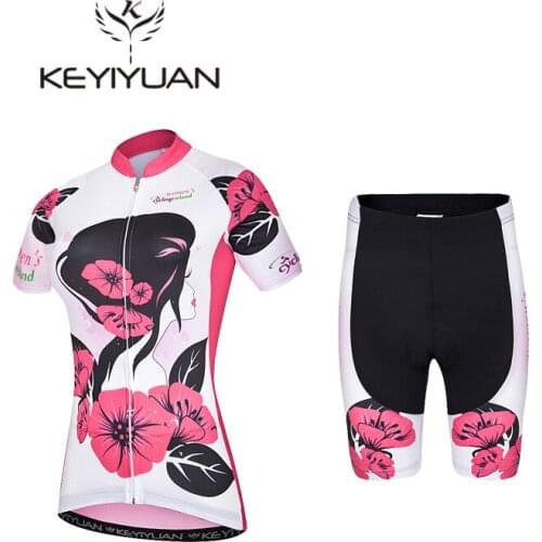 Keyiyuan Womens Cycling Jersey Sets Breathable Bicycle Cycling Clothing Ropa Ciclismo Mountain mtb Bike Jersey Cycling Wear