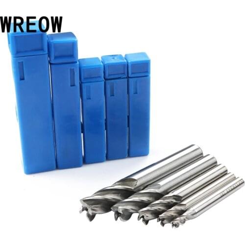 Metalworking Drilling End Mill 5pcs HSS Straight Shank 4 Flute Milling Cutter Router Drill Bit Tool Set For Steel 4 6 8 10 12 mm