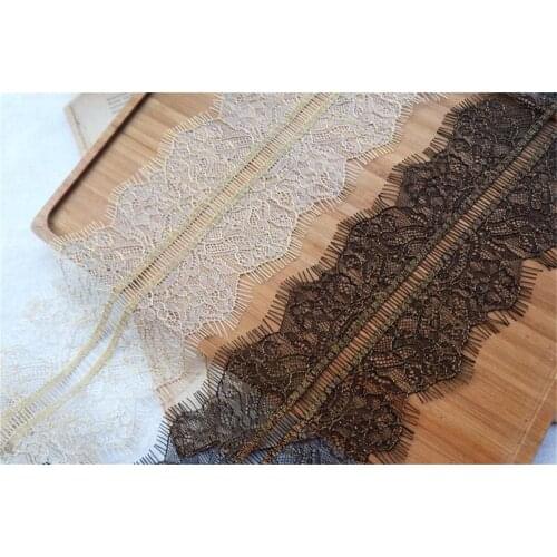 Wide 10cm 5pcs / lot Eyelash Lace Ribbon Fabric DIY Crafts Wedding Dress Clothing Lngeire lace material Handmade