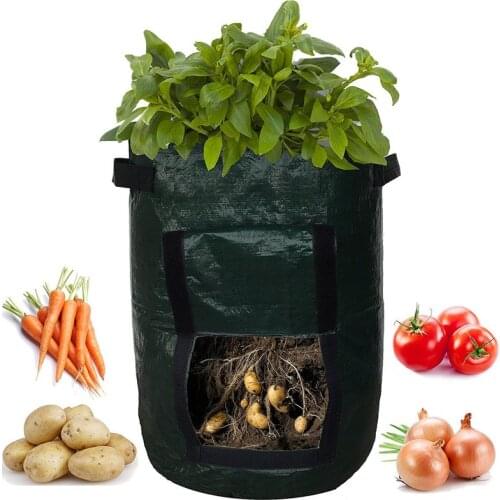 PE Cloth Potato Grow Bag PE Vegetable Onion Plant Bag with Handle Thickened Garden Carrot Taro Peanut Growing Bag Garden Tools