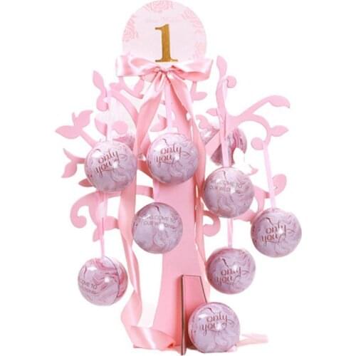 Metal Round Ball Candy Box Case Ribbon Love Tree Wedding Table Decor Ornament