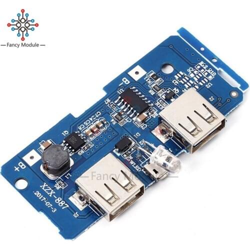5V 2A Power Bank Charger Module Charging Circuit Board Step Up Boost Power Supply Module 2A Dual USB Output 1A Input Converters