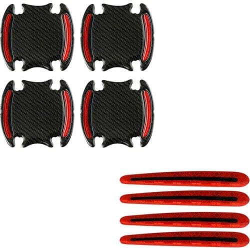 Car Door Handle Scratch Protective Sticker Anti-scratch Stickers Protective Film For Car Door Handles Reflective Strips Set