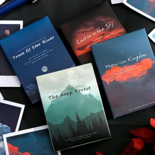 30 pcs/Box Stickers Creative Landscape Clouds Moon Forest Fireworks junkJournaling Accessories Decoration Stickers Aesthetic