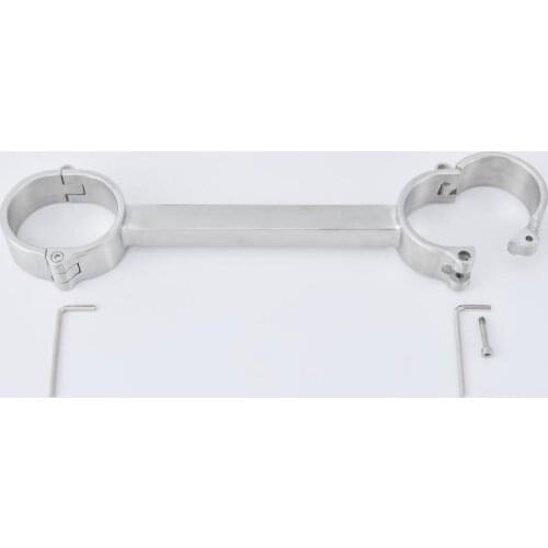 Screw Lock Stainless Steel Bondage Fix Hand Handcuffs Wrist Cuffs Shackles Slave Restraints Cangue Adult Bdsm Sex Games Toy