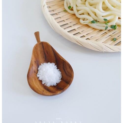 Teak Small Sauce Solid Wood Plate Fruit-shaped Vinegar Container Restaurant Snack Dish