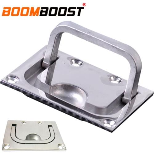1Pc Flush Hatch Locker 316 Stainless Steel Silver For Marine Yacht Square Buckle Cabinet Lift Pull Handle Boat Marine Hardware