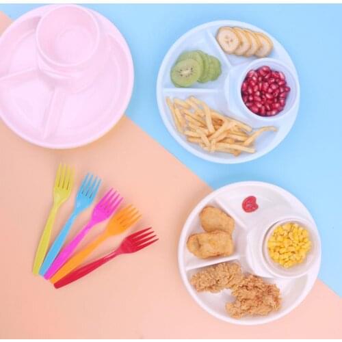 Storage Tray Multiple Grid Design Tableware Plastic Salad Rice Vegetable Dishes Plate for Home