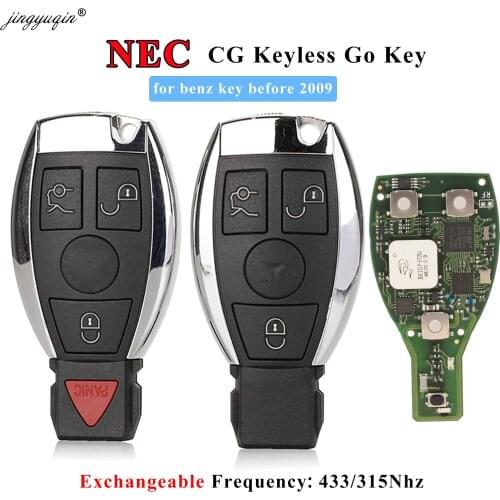 Jingyuqin NEC Keyless go Remote Key Fob 3 Button BGA style Upgrade for-Mercedes-Benz before 2009 315mhz 433MHz Exchanged CG