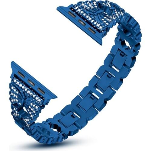 Fashion Butterfly Carving Metal Bracelet for Apple Watch SE Band Series 6 5 4 3 Women Strap 40mm 44mm 38mm 42mm for iWatch Belt