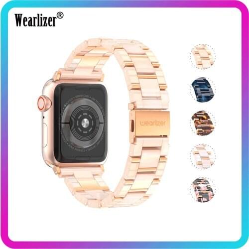 Wearlizer Watchband For Apple Watch Strap For Apple Smart Phone Rhinestone Clasp Strap Womens Watch Band for iwatch 6 5 4 3 2 1