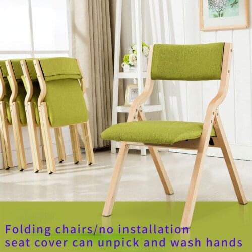 Solid Wood Folding Chair Chair Cloth Art Eat Chair Computer Chair Meeting Chair Book Desk and Chair furniture