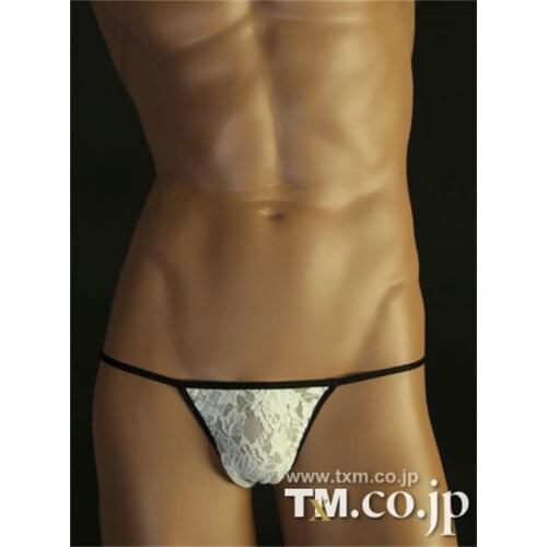 Super Sexy Lace Thong Underwear Men Transparent T-Shaped Pants Mens Bikini Underwear