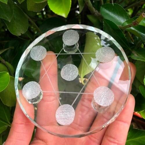 1pcs Feng shui seven star array pure white crystal glass base + plate base decoration