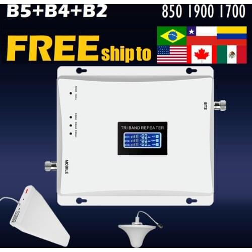 Cellular Amplifier signal Booster Repeater 850 1700 2100 1900 omni Mexico Canada America Brazil Chile Colombia Venezuela Peru