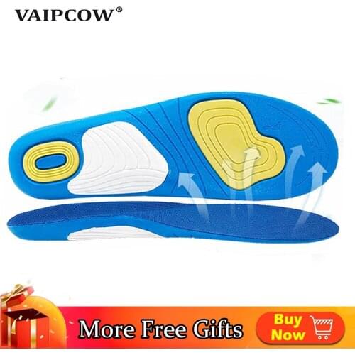 VAIPCOW Soft PU insole Sport Shoe Insoles Massaging Insole Plantar fasciitis Foot Care For Feet Shoes Sole Shock Absorption