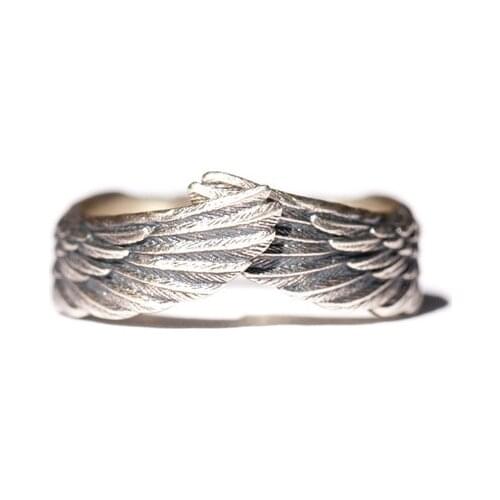 Vintage Angel Wings Ring SilveryCouple Men and Women Pair Ring Personality Creative Gift Ring Jewelry