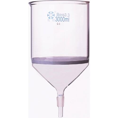 Bush funnel with ground joint 24/29,Capacity 3000ml,Outer diameter 180mm,Effective length 180mm,Sand board funnel G3/P30