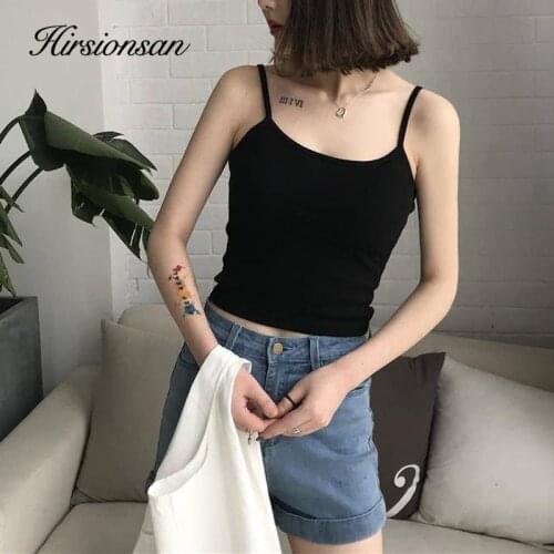 Hirsionsan 2020 New Knitted Women Camis Korean Solid Wild Tops Sexy Skinny Vest Streetwear Basic Summer Bottoming Tanks