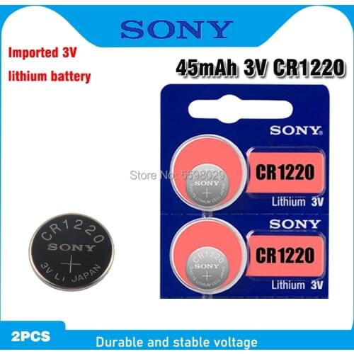 2PCS SONY Button Battery CR1220 Lithium Coin Cell Batteries 3V DL1220 BR1220 LM1220 CR 1220 For Electronic Watch Toy Remote