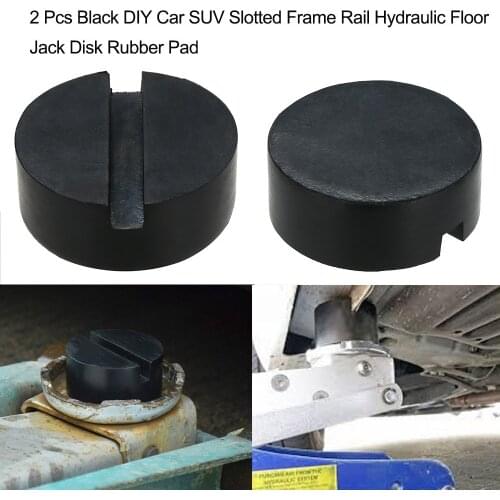 2 Pcs Black DIY Car SUV Slotted Frame Rail Hydraulic Floor Jack Disk Rubber Pad Car Accessories 2019