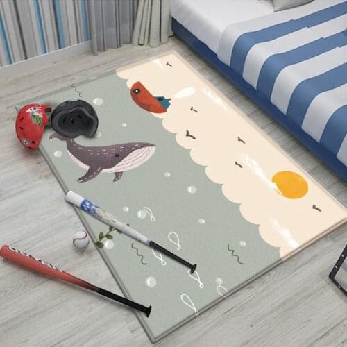 2021 Top Brand Non-slip Floor Cute Animal Abstract Pattern Kids Play Carpet Children Baby Durable Carpet Rug Flannel Children