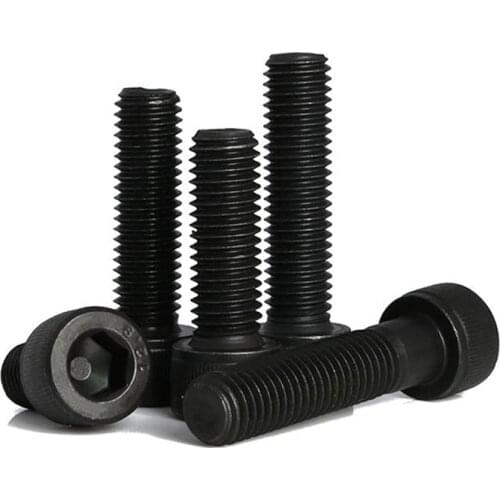 50PCS Screw Black Cap Screws Allen Hex Socket Head M1.6 M2 M2.5 M3 M4 M5 M6 DIN912 Grade 12.9