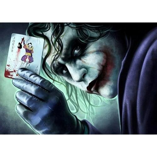 5D DIY Diamond Painting horror Clown Poker Full Drill Diamond Embroidery Cross Stitch Mosaic Home Decor Craft Kits Hallowee Gift