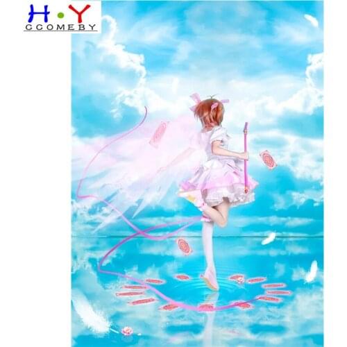 5D diy Diamond Painting cartoon Japan Anime Cardinal Sakura Beautiful girl Diamond Embroidery Cross Stitch Mosaic decoration gif