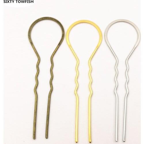 6 pieces/lot 104*30mm Metal Gold color/White K/Antique Bronze HairPins Accessory Hair Sticks Hair Jewelry Findings