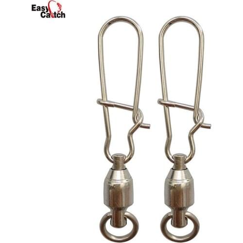 7Pcs Ball Bearing Fishing Swivel With Nice Snap Silver Stainless Steel Hard Fishing Lure Connector Accessories