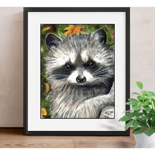 Diamond Mosaic Animals Full Square Drill Picture Of Rhinestone Home Decoration 5D DIY Diamond Painting Raccoon