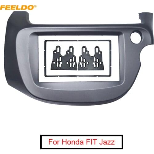 FEELDO Car 2DIN Audio Radio Panel Fascia Frame for Honda FIT Jazz (RHD)2008-2013 Stereo CD/DVD Face Plate Frame kit #AM4395