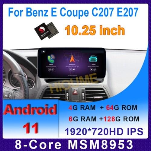 10.25" Snapdragon Android 10.0 Car Multimedia Player GPS Radio for Mercedes Benz E-Class Two Door Coupe C207 W207 A207 2009-2016