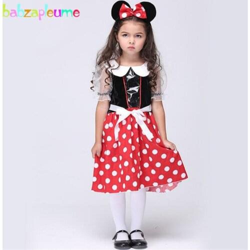 Babzapleume Brand Girls Dance Dress Halloween Cosplay Cartoon Mouse Costume Cute Kids Outfit Toddler Clothes Christmas Gift Y022